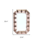 35" Rose Gold Glass Abstract Ornate Framed Accent Mirror - Image 8