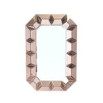 35" Rose Gold Glass Abstract Ornate Framed Accent Mirror - Image 3