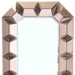 35" Rose Gold Glass Abstract Ornate Framed Accent Mirror - Image 4