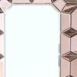 35" Rose Gold Glass Abstract Ornate Framed Accent Mirror - Image 5