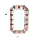 35" Rose Gold Glass Abstract Ornate Framed Accent Mirror - Image 7