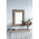 39" Natural Distressed Wood Framed Accent Mirror - Image 8