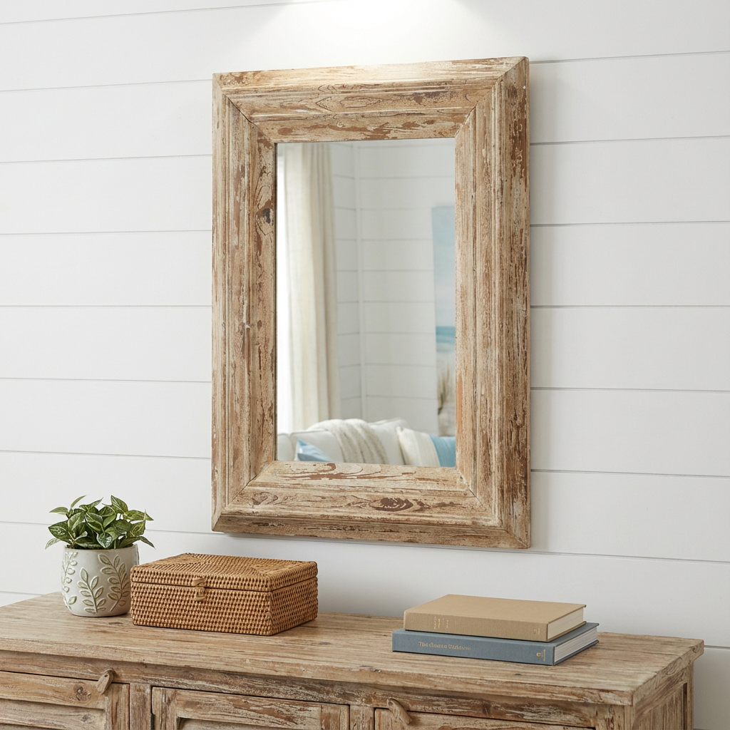 484996_16_qyKQnT69.jpg 39" Natural Distressed Wood Framed Accent Mirror - Image 1