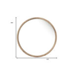 28" Natural Rustic Brown Wood Frame Round Wall Mounted Accent Mirror - Image 5
