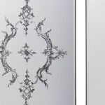 Set of Six Decorative Antiqued Glass Black Metal Framed Mirror Set - Image 5