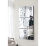 Set of Six Decorative Antiqued Glass Black Metal Framed Mirror Set - Image 9