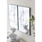 Set of Six Decorative Antiqued Glass Black Metal Framed Mirror Set - Image 10