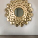32" Gold Scalloped Iron Framed Accent Mirror