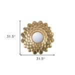 32" Gold Scalloped Iron Framed Accent Mirror - Image 5