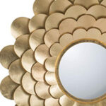 32" Gold Scalloped Iron Framed Accent Mirror - Image 4