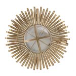 27" Gold Sunburst Iron Framed Accent Mirror - Image 3