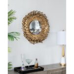 27" Gold Sunburst Iron Framed Accent Mirror - Image 11