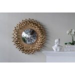 27" Gold Sunburst Iron Framed Accent Mirror - Image 8