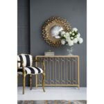 27" Gold Sunburst Iron Framed Accent Mirror - Image 12