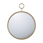 32" Gold Round Iron Framed Accent Mirror - Image 2