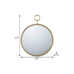 32" Gold Round Iron Framed Accent Mirror - Image 5