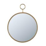 28" Gold Round Iron Framed Accent Mirror - Image 2