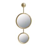 29" Gold Round Iron Framed Accent Mirror - Image 2