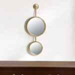 29" Gold Round Iron Framed Accent Mirror