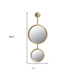 29" Gold Round Iron Framed Accent Mirror - Image 5