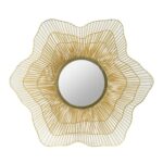 27" Gold Floral Sunburst Iron Framed Accent Mirror - Image 2