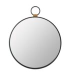 23" Black Round Metal Framed Accent Mirror - Image 2