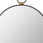 23" Black Round Metal Framed Accent Mirror - Image 3