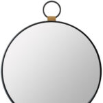 23" Black Round Metal Framed Accent Mirror - Image 4