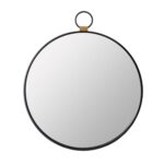 28" Black Round Iron Framed Accent Mirror - Image 2