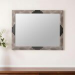 28" Gray Framed Accent Mirror