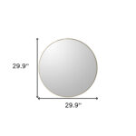 30" Gold Round Wood Framed Accent Mirror - Image 6