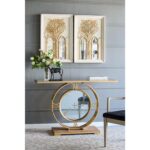 Set of Two 30" White and Gold Wood Framed Accent Mirrors - Image 9