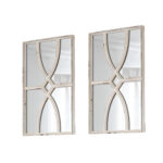 Set of Two White Wood Framed Accent Mirror - Image 3