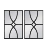 Set of Two Black Wood Framed Accent Mirror - Image 4