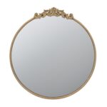 32" Gold Crowned Top Iron Framed Accent Mirror - Image 2