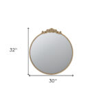 32" Gold Crowned Top Iron Framed Accent Mirror - Image 7