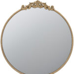 32" Gold Crowned Top Iron Framed Accent Mirror - Image 6