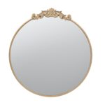 39" Gold Crowned Top Iron Framed Accent Mirror - Image 2