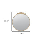 39" Gold Crowned Top Iron Framed Accent Mirror - Image 7