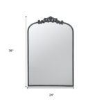 36" Black Arch Iron Framed Accent Mirror - Image 5