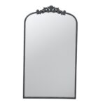 42" Black Arch Iron Framed Accent Mirror - Image 2