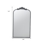 42" Black Arch Iron Framed Accent Mirror - Image 4