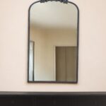 42" Black Arch Iron Framed Accent Mirror