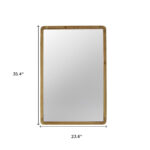 35" Brown Solid Wood Framed Accent Mirror - Image 5