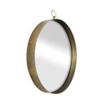28" Gold Round Iron Framed Accent Mirror - Image 3