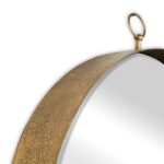 28" Gold Round Iron Framed Accent Mirror - Image 4