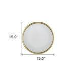 15" Gold Round Iron Textured Framed Accent Mirror - Image 4