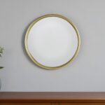15" Gold Round Iron Textured Framed Accent Mirror