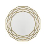 35" Gold Round Framed Accent Mirror - Image 2
