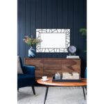 28" Black Metal And Glass Mosaic Framed Accent Mirror - Image 7